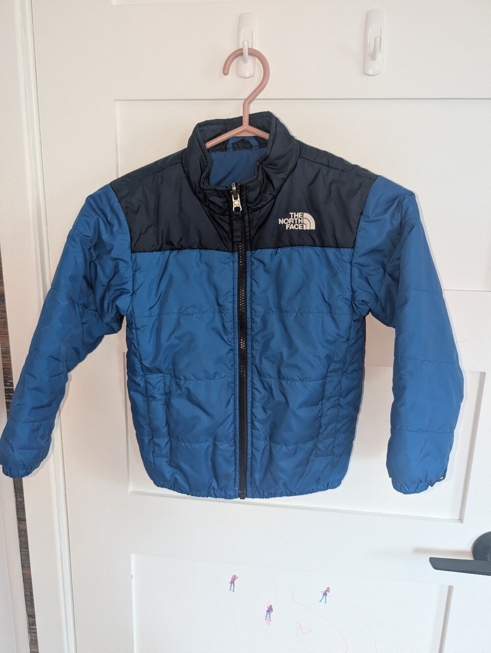 The North Face Blue and Black Kids Puffer Jacket